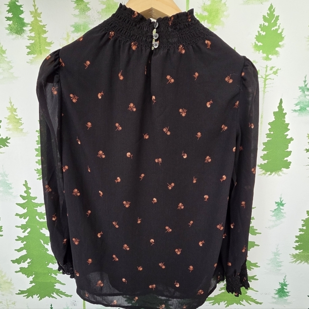 Madewell Smocked Mockneck Top - Picture 2 of 9